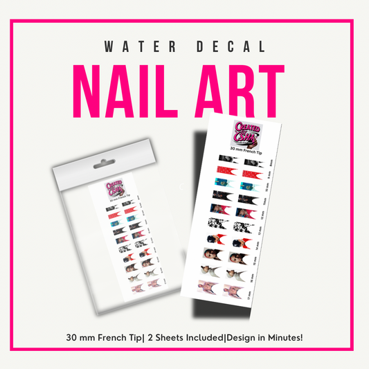 This is a photo of water decal nail art of Chris Brown for DIY nails