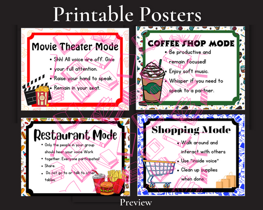 ✨ Upgrade your classroom management with these Classroom Working Modes Posters – the perfect alternative to outdated voice level charts!