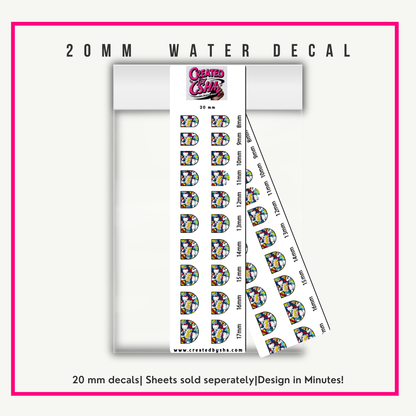 20 mm Water Slide Nail Decals – Easy Apply Nail Art Stickers, Instant Nail Design