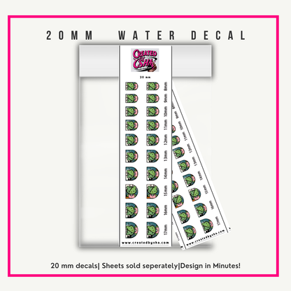 20 mm Water Slide Nail Decals – Easy Apply Nail Art Stickers, Instant Nail Design