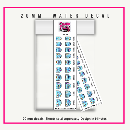 20 mm Water Slide Nail Decals – Easy Apply Nail Art Stickers, Instant Nail Design
